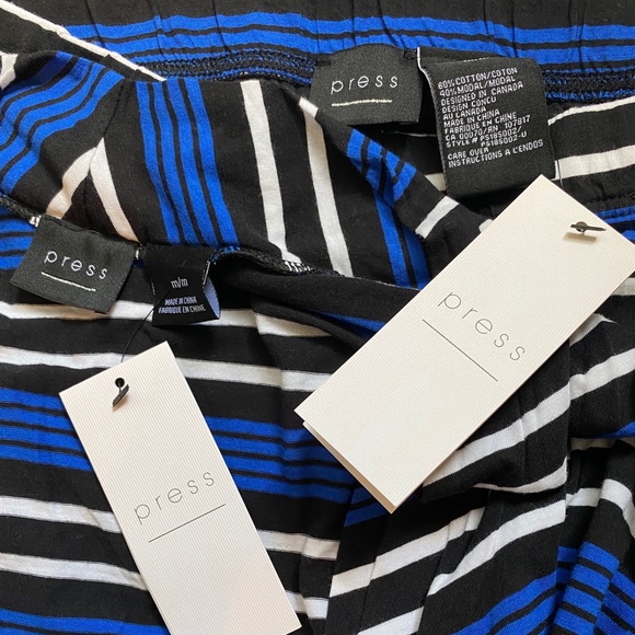 NWT - PRESS Blue Striped 2 Piece Skirt & Top Set - Picture 12 of 12